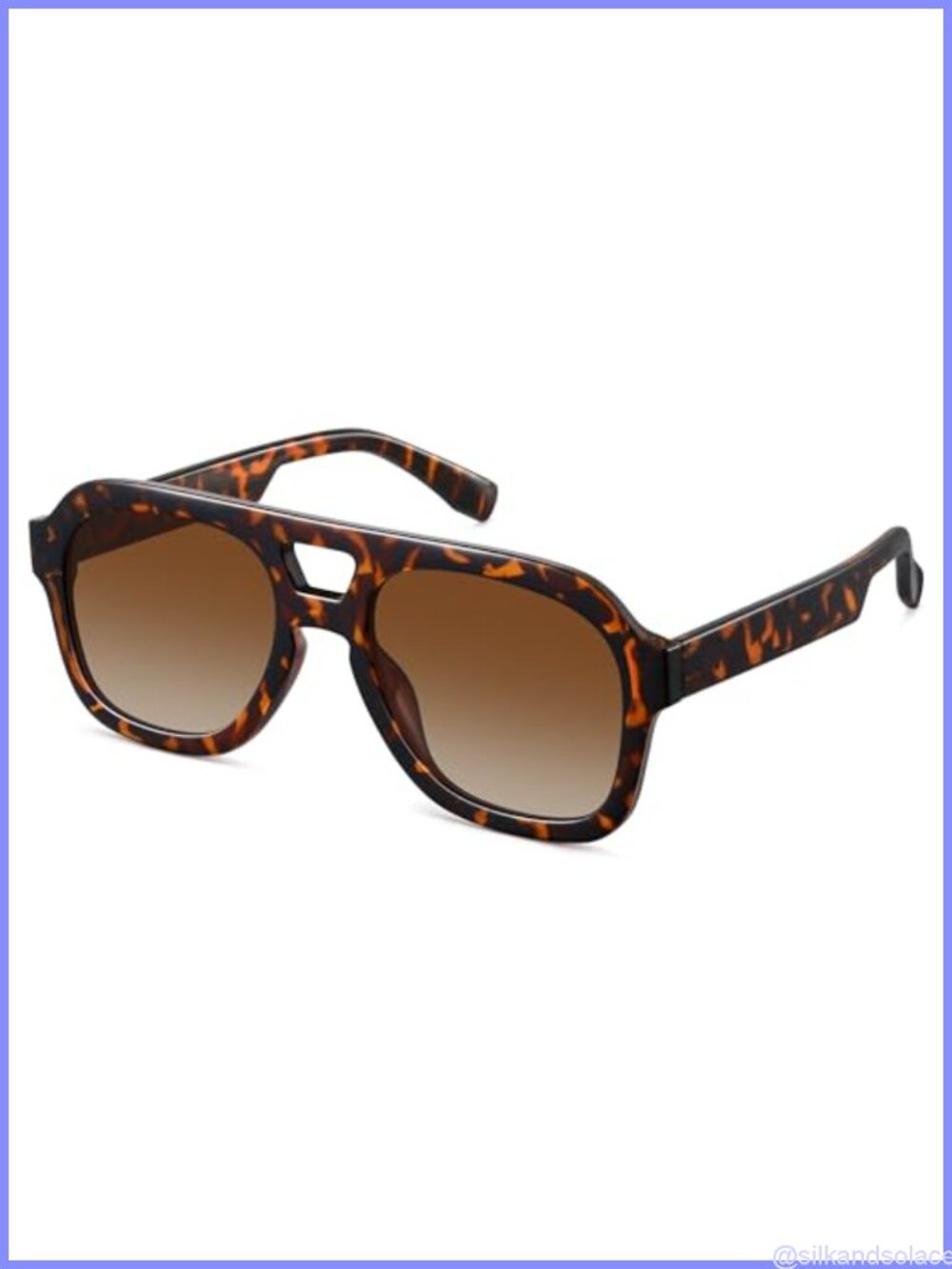 Oversized Square Aviator Sunglasses UV400 Gradient Lens Unisex